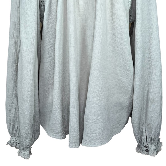 Free People Women’s Sivan Embroidered High/Low Blouse With Lace & Nettin… - Picture 9 of 15